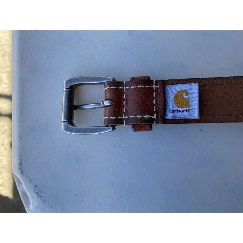 Carhartt Youth Boys Journeyman Leather Belt MD 22/24 Brown